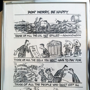 Herb Block, "Don‘t Worry, Be Happy." 1989. Ink on paper 