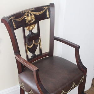 Dark Wood High Chair with Gold Eagle 